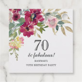 バーガンディーピンクフローラ70誕生日ありがとう フェイバータグ (裏面)