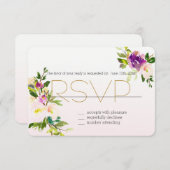 バーガンディーピンクフローラRSVP 出欠カード (正面/裏面)