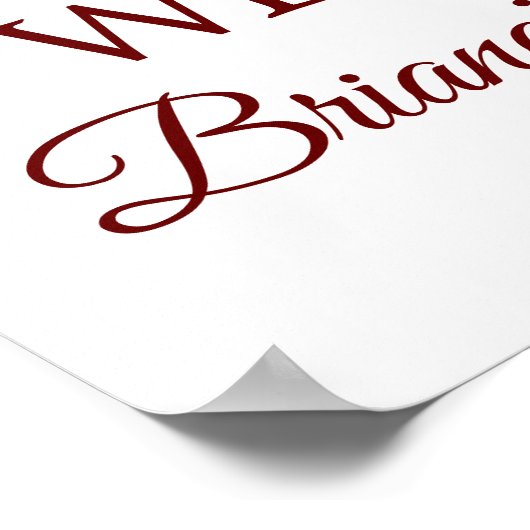 バーガンディーピンクブライダルシャワーフローラウェルカムポスター ポスター (角)