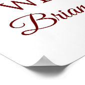 バーガンディーピンクベビーシャワーフローラ歓迎 ポスター (角)