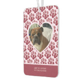 バーガンディーピンクポープリントドッグハートフォトエアーフレッシュ カーエアーフレッシュナー (左)