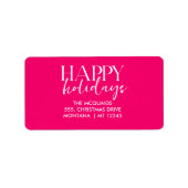 バーガンディーピンクモダン幾何学的クリスマス ラベル (正面)