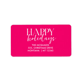 バーガンディーピンクモダン幾何学的クリスマス ラベル