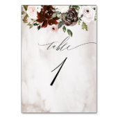 バーガンディーピンクローズウォーターフローラNo 1 結婚's テーブルナンバー (裏面)