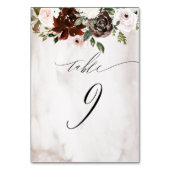 バーガンディーピンクローズウォーターフローラNo 9 結婚's テーブルナンバー (裏面)