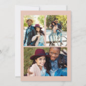 バーガンディーピンク結婚ク4写真救の日救付付 セーブザデート (裏面)