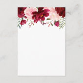 バーガンディーピンク結婚フローラの囲い エンクロージャーカード (裏面)