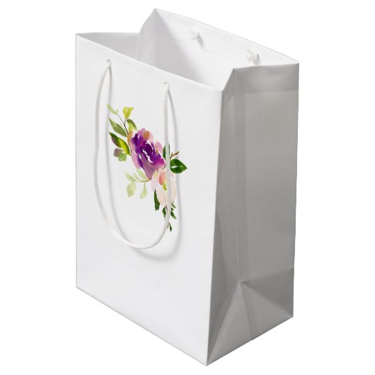 バーガンディーピンク結婚フローラ ミディアムペーパーバッグ (裏面アングル)