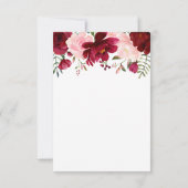 バーガンディーピンク結婚フローラ 出欠カード (裏面)