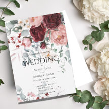 バーガンディーピンク結婚フローラ