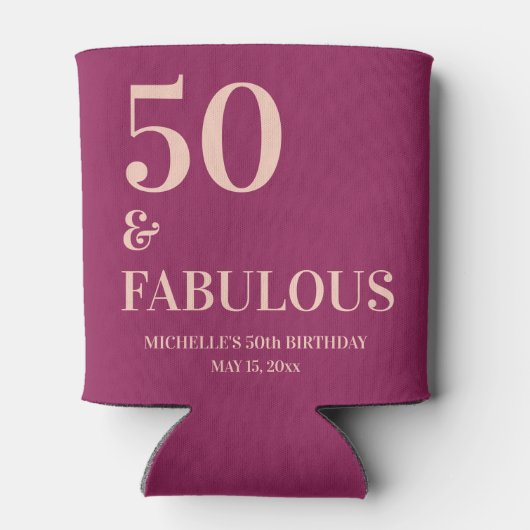 バーガンディーピンク誕生日50と素晴らしい 缶クーラー (裏面)