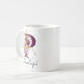 バーガンディーピンク赤面フローラレターPモノグラム コーヒーマグカップ (正面左)