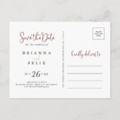 バーガンディーピンク赤面フローラ保存日 ポストカード (裏面)