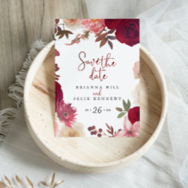 バーガンディーピンク赤面フローラ保存日 ポストカード