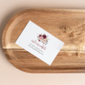 バーガンディーピンク赤面フローラ結婚のウェブサイト エンクロージャーカード