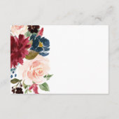 バーガンディーピンク赤面水色エレガントな結婚式 出欠カード (裏面)