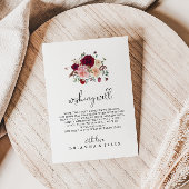 バーガンディーピンク赤面結婚フローラの願い井戸 エンクロージャーカード