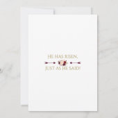 バーガンディーピンク赤面花金ゴールド卵狩りイースター 招待状 (裏面)