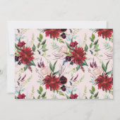 バーガンディーピンク金ゴールドバラベビーガールシャワー 招待状 (裏面)