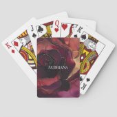 バーガンディーピンク金ゴールドフローラ トランプ (裏面)