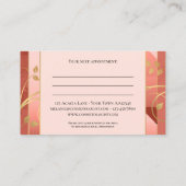 バーガンディーピンク離れアポイントメント名刺 予約カード (裏面)