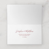 バーガンディーピーチバラの葉の水の色結婚の設定 プレイスカード (内部開封)