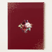 バーガンディーピーチフローラウォーターカラーゴールドフォイル結婚ズ プランナー手帳 (裏面)