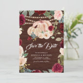 バーガンディーピーチフローラパンプキンウッド結婚ズ セーブザデート (スタンド正面)