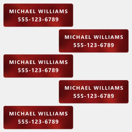 バーガンディーフォイルパーソナライズされたテクスチャ名の衣類 ラベル (グループ)