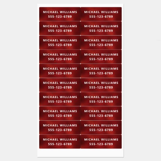 バーガンディーフォイルパーソナライズされたテクスチャ名の衣類 ラベル (シート)