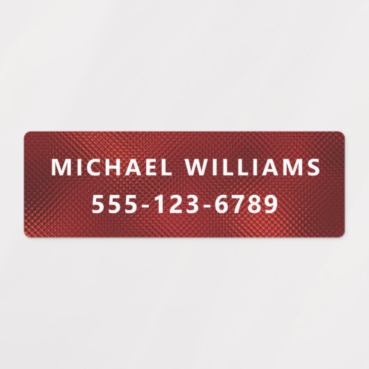 バーガンディーフォイルパーソナライズされたテクスチャ名の衣類 ラベル (デザイン2)