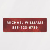 バーガンディーフォイルパーソナライズされたテクスチャ名の衣類 ラベル (デザイン1)