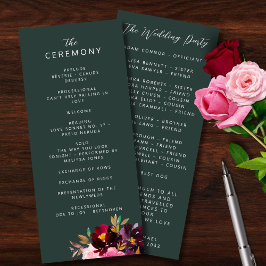 バーガンディーフォレストグリーン赤面フローラ水彩 プログラム