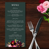 バーガンディーフォレストグリーン赤面フローラ水彩 メニュー