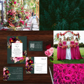 バーガンディーフォレストグリーン赤面フローラ水彩 ワインラベル