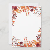 バーガンディーフォールインラブ ブライダルシャワー招待状 招待状 (裏面)