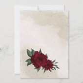 バーガンディーフラワーグリーンリースウェディング 招待状 (裏面)