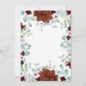 バーガンディーフラワーズモノグラムエレガントエンゲージメントパーティー 招待状 (裏面)