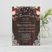 バーガンディーフラワーズロープウッドウィータイドザノット 招待状 (スタンド正面)