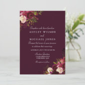 バーガンディーフラワーズ秋結婚秋 招待状 (スタンド正面)