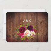 バーガンディーフラワーバーリンウッドセーブザデート写真 セーブザデート (裏面)