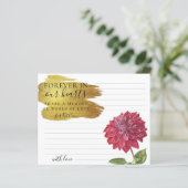 バーガンディーフラワー共有思い出の葬儀カード (スタンド正面)