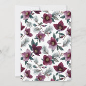 バーガンディーフラワー カントリー ベイビーシャワー 招待状 (裏面)