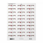 バーガンディーフラワー、ピンクの花、ボヘミアンスタイルのブライズシャワー ラベル (フルシート)