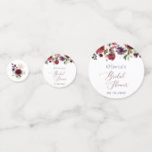 バーガンディーフラワー、ピンクフラワー、ボヘミアンブライダルシャワー コンフェッティ (正面)