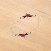 バーガンディーフラワー、レッドフラワー、ボヘミア、スイート16 アクリル招待状 (レイダウン)