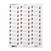 バーガンディーフラワー、赤い花、フラワーのウェディング ラベル (フルシート)