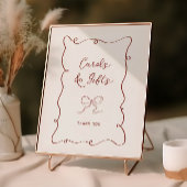 バーガンディーフレームリボンブライダルシャワーカードギフト ポスター