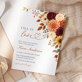 バーガンディーフローラル ブライダルシャワー 招待状
