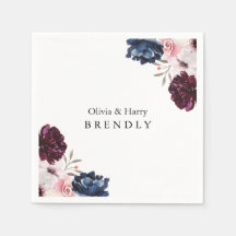 バーガンディーブラッシュエレガントフラワーウェディング